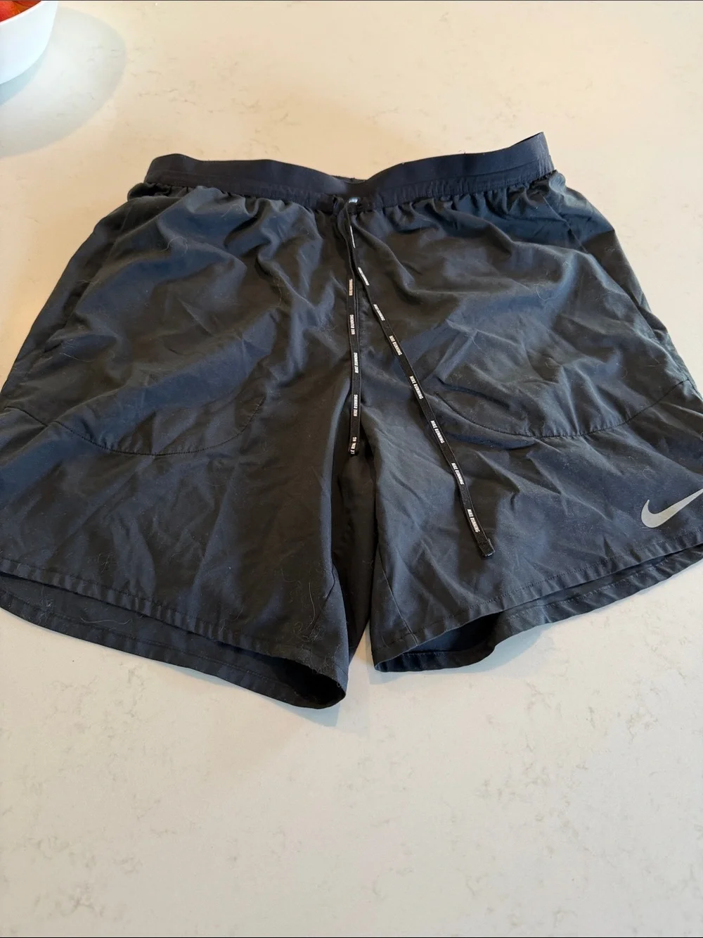 Nike Men's Black Athletic Shorts with Reflective Swoosh dri-fit -M